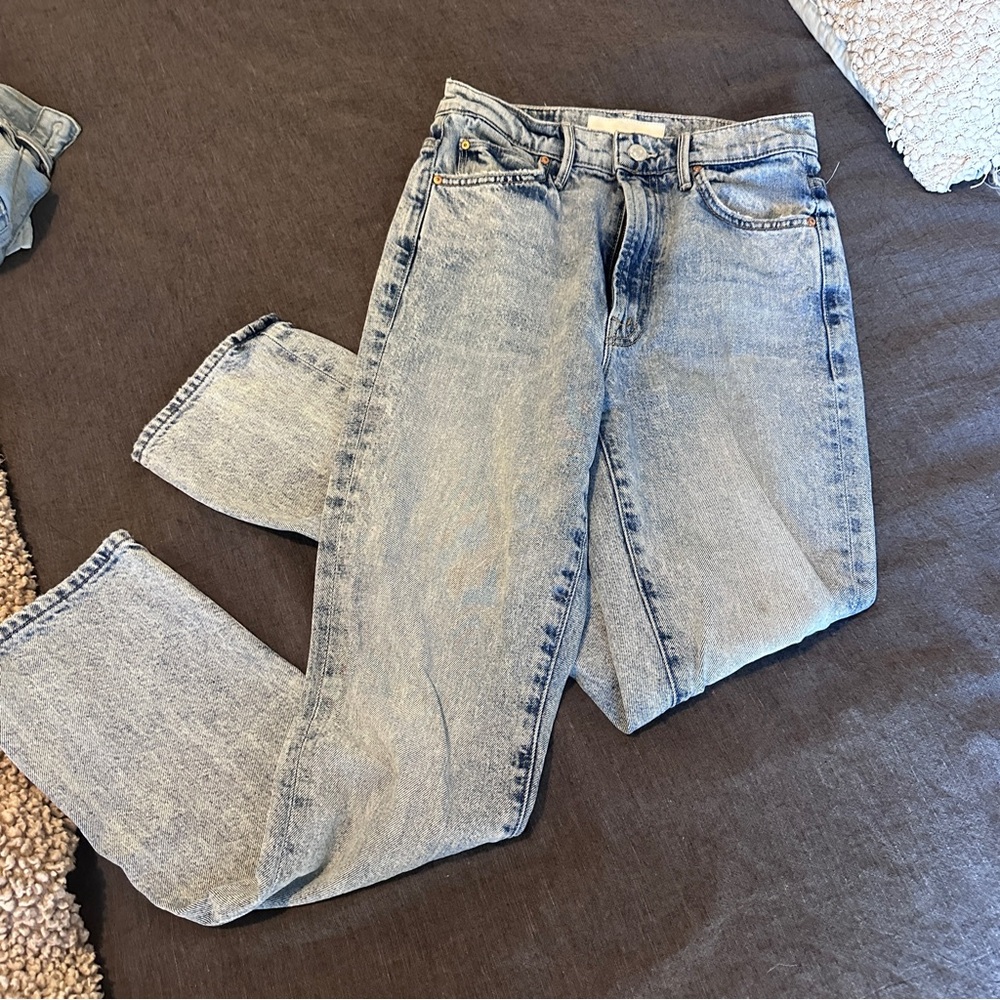 Mother jeans in light acid wash